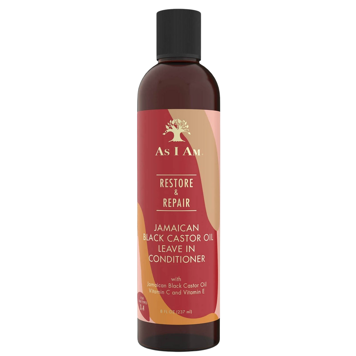 Après-shampooing sans rinçage à l'huile de ricin noire jamaïcaine As I Am 8 oz