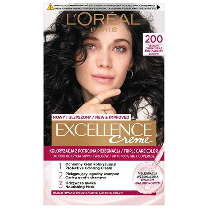 L’Oréal Paris Excellence Crème 200 – Darkest Brown hair colour box