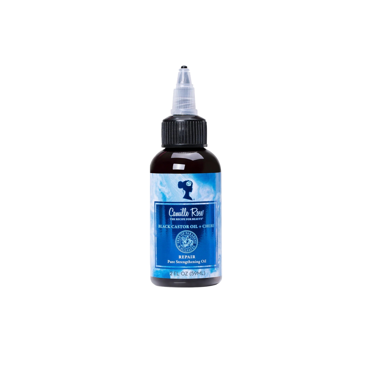 Huile réparatrice de ricin noir et de chébé de Camille Rose 2 oz