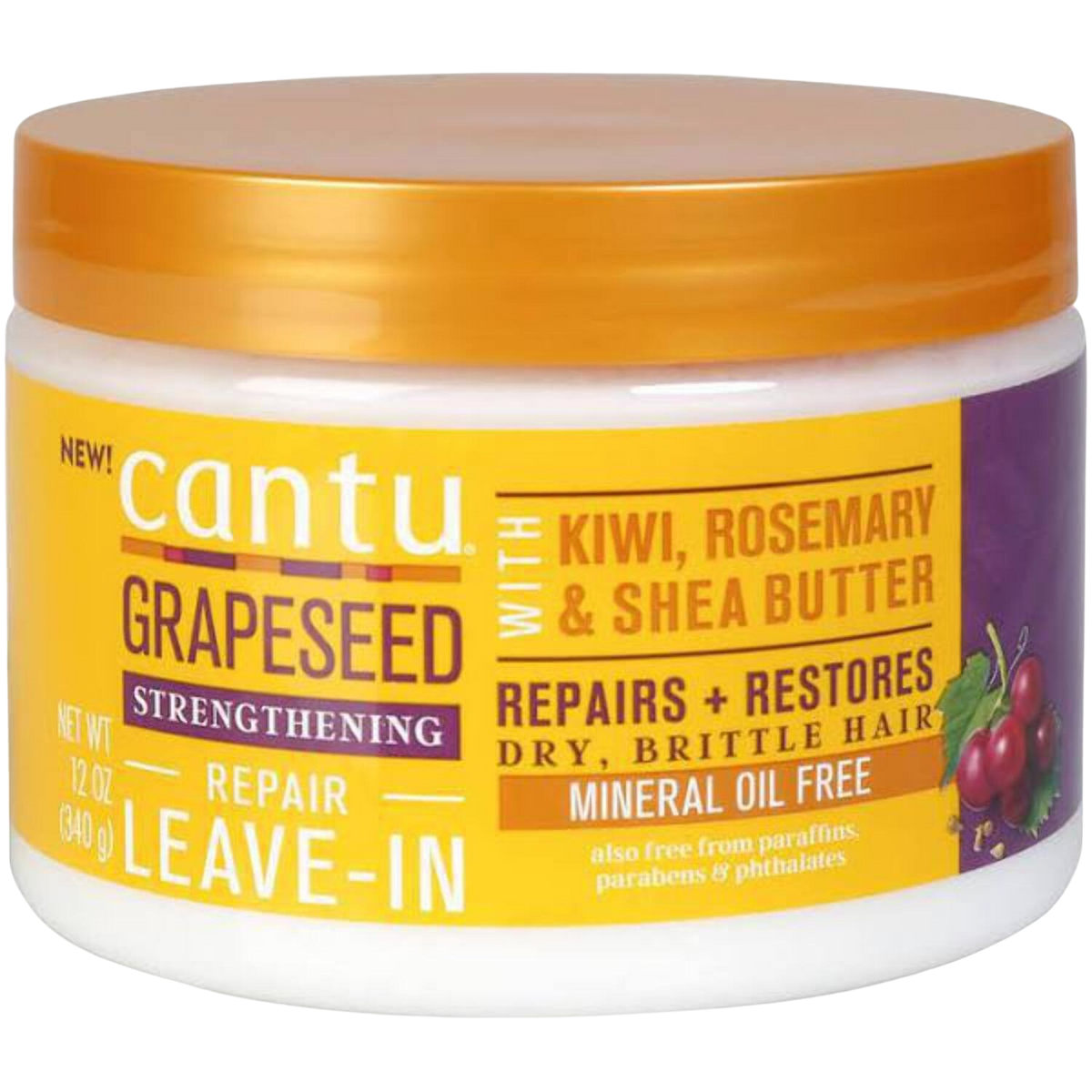 Crème réparatrice sans rinçage aux pépins de raisin Cantu 12 oz