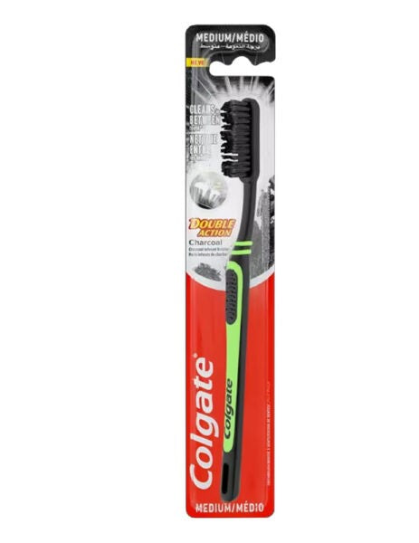 Colgate Double Action Toothbrush Charcoal Medium