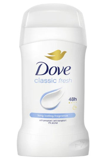Dove Deodorant Stick 50ml Womens Classic Fresh