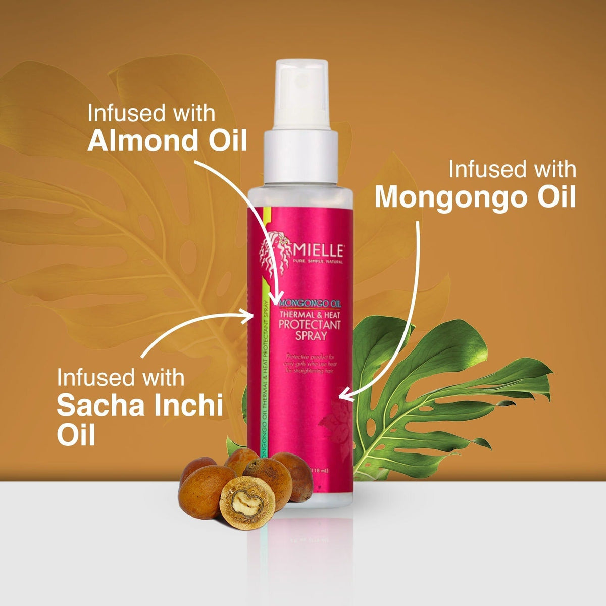 MIELLE Mongongo Oil Thermal & Heat Protectant Spray 4oz