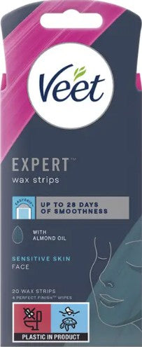 Veet Expert Wax Strips Face Sensitive 20 Strips