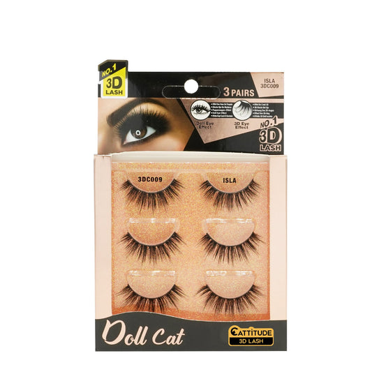 EBIN New York 3 Pairs Doll Cat Eyelash - Isla