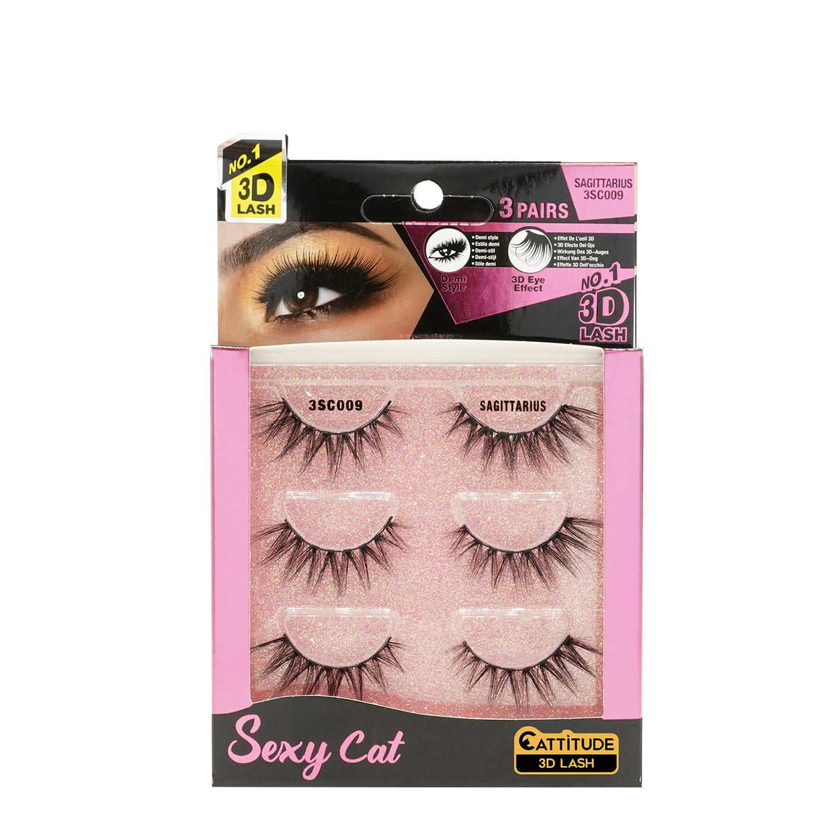 EBIN New York 3 Pairs Sexy Cat Eyelash - Sagittarius